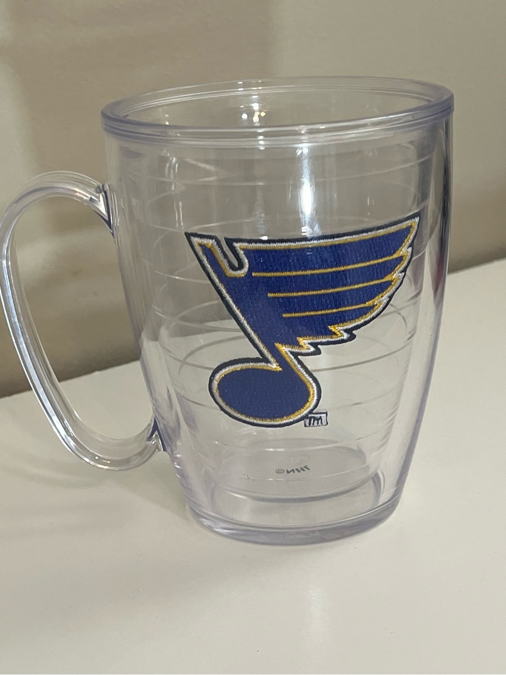 St. Louis Blues Clear Blue Yellow Mug Plastic Cup NHL Hockey Tervis Coffee Tea